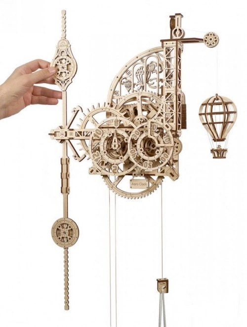 Ugears 3D drewniane mechaniczne puzzle Zegar Ścienny Aero