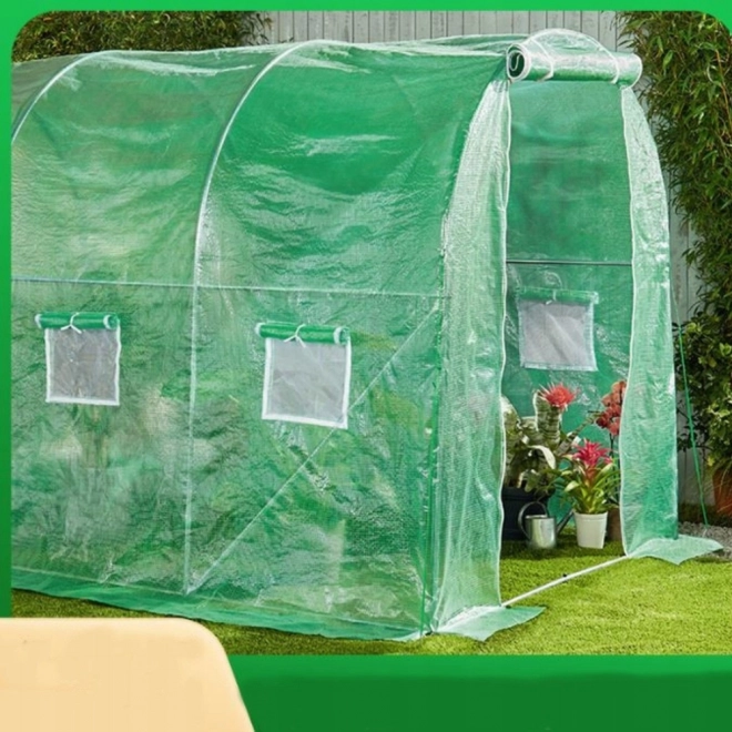 Ogrodowy tunel foliowy szklarnia 4x2,5x2m 10m² zielony