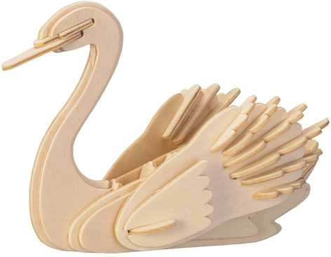 Woodcraft drewniane puzzle 3D – łabędź