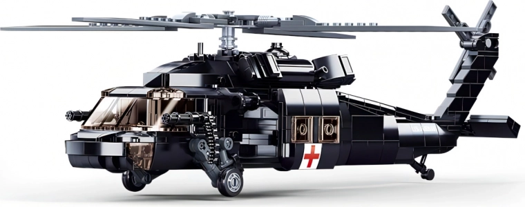 Realistyczny ratunkowy UH‑60 z funkcjonalnymi wirnikami