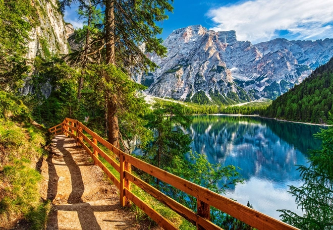 Puzzle 1000 elementów Jezioro Braies Włochy 68 × 47 cm Castorland