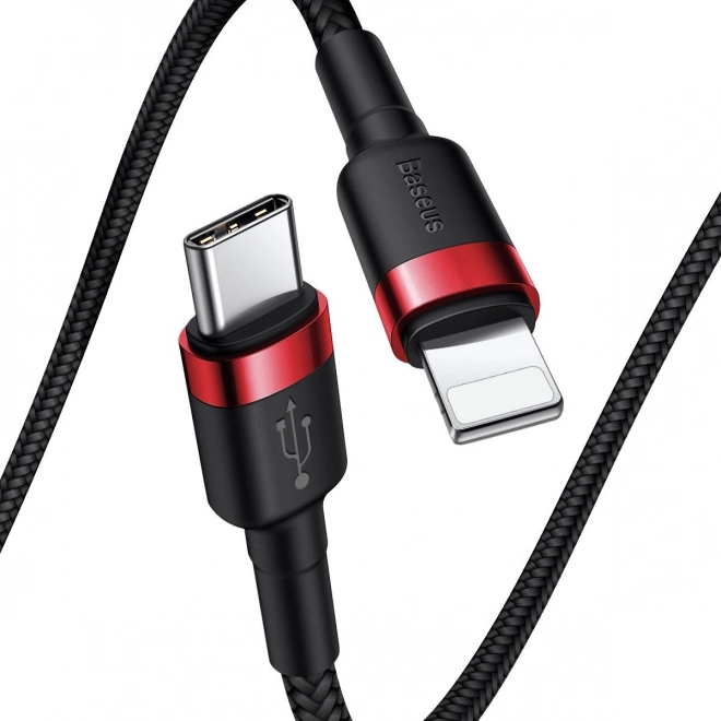 Kabel Baseus Cafule USB-C do Lightning 18W czerwono-czarny