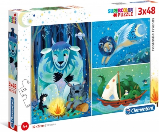 Puzzle 3x48 elementów Fantastic Friends