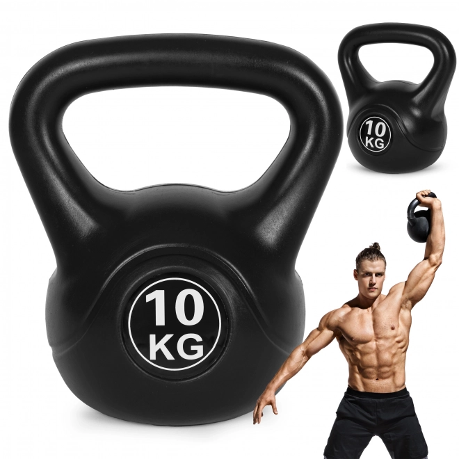 Kettlebell do ćwiczeń czarny - 10kg