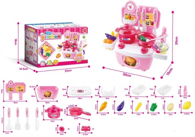 Mini kuchnia różowa