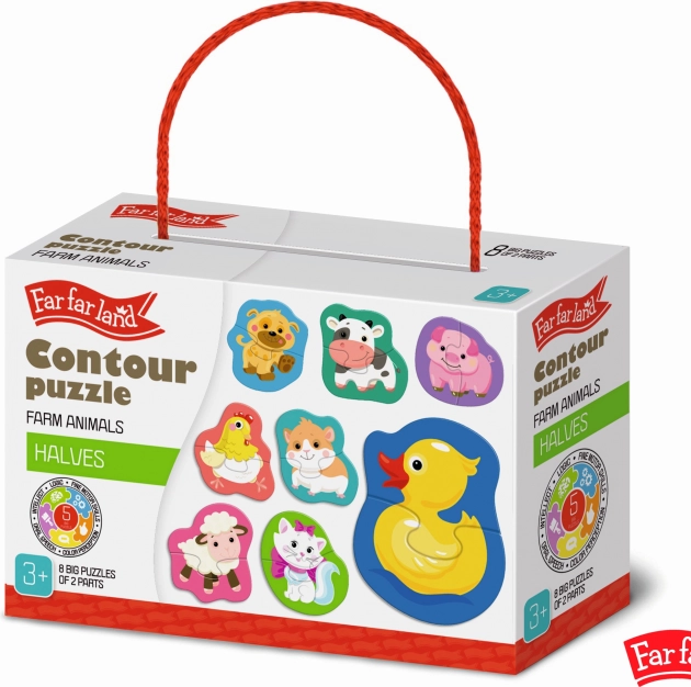 Puzzle obrysowe Far Far Land – farma, 8 obrazków