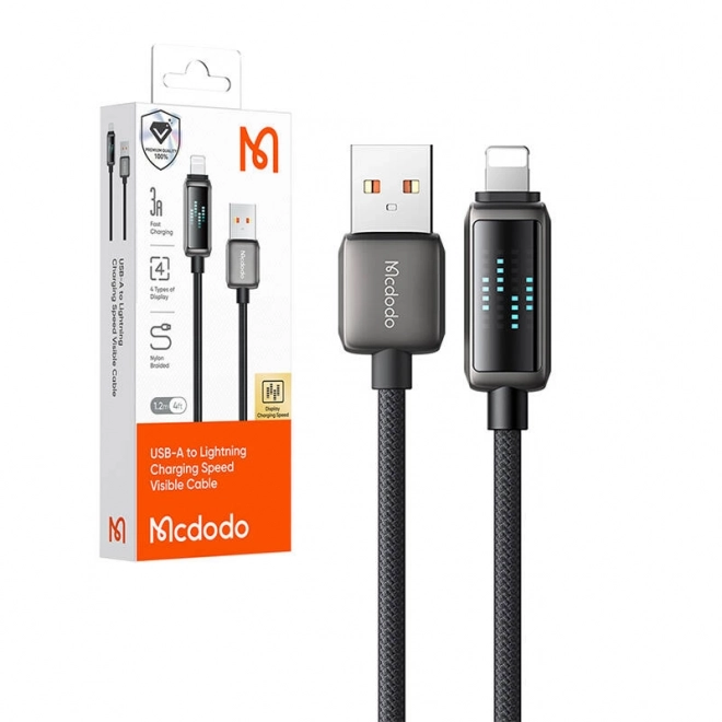 Kabel USB-A na Lightning Mcdodo z wyświetlaczem LED 1,2 m