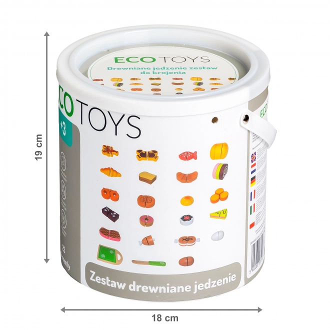 Drewniane produkty do krojenia 23 sztuki ECOTOYS