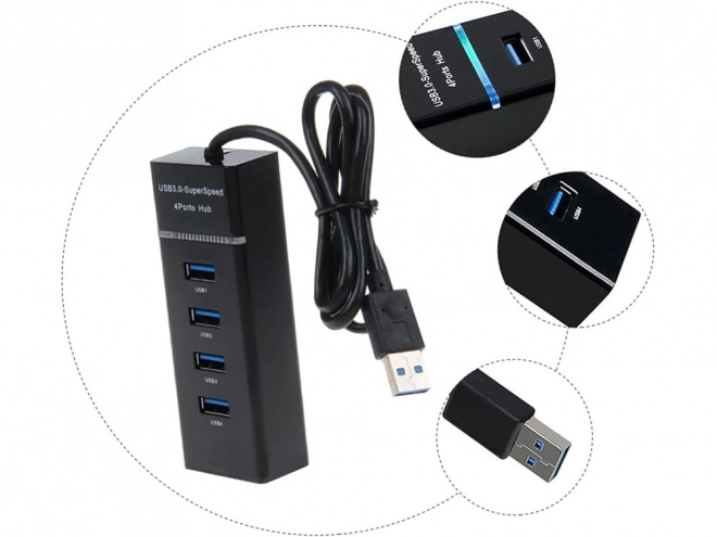 Hub USB 3.0 z 4 portami do szybkiego transferu danych