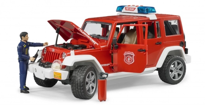 Bruder Czerwony JEEP WRANGLER Straż Pożarna z figurką i akcesoriami