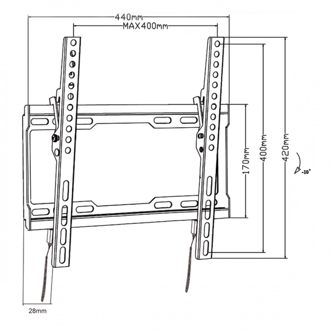 Uchwyt do TV 32-70'' 45kg MC-412 VESA 400x400