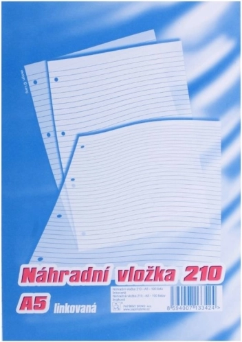 Wkład wymienny do bloku karis A5, w linie, 100 arkuszy