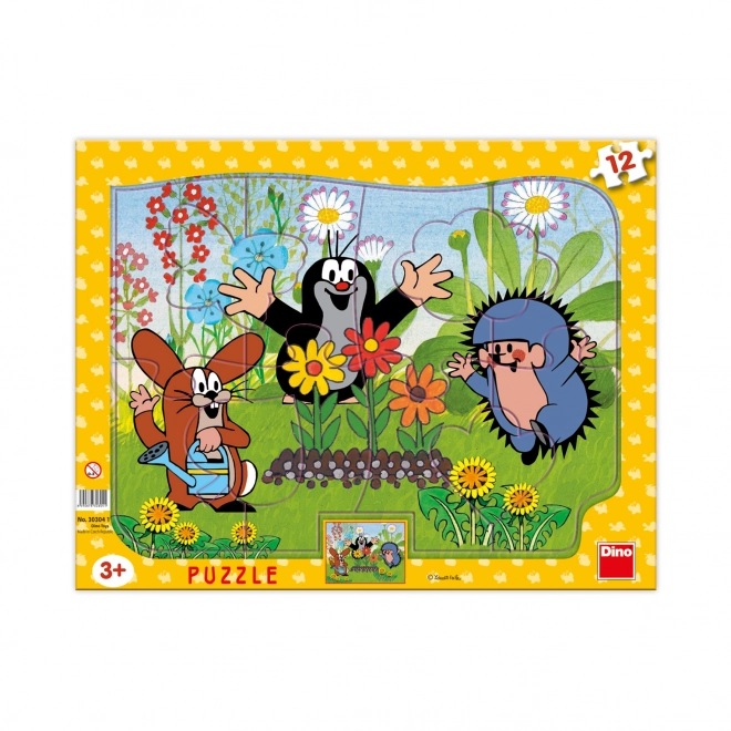 Puzzle planszowe Krecik ogrodnik 12 elementów