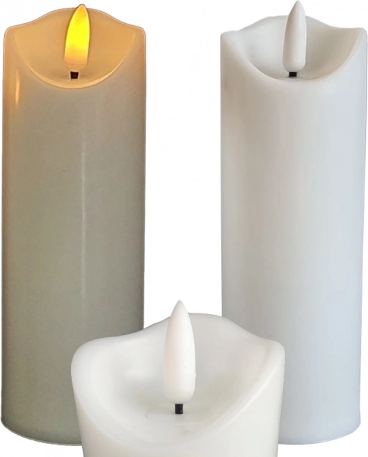 LED świeca z ruchomym płomieniem, biała, 12,5 × 5 cm