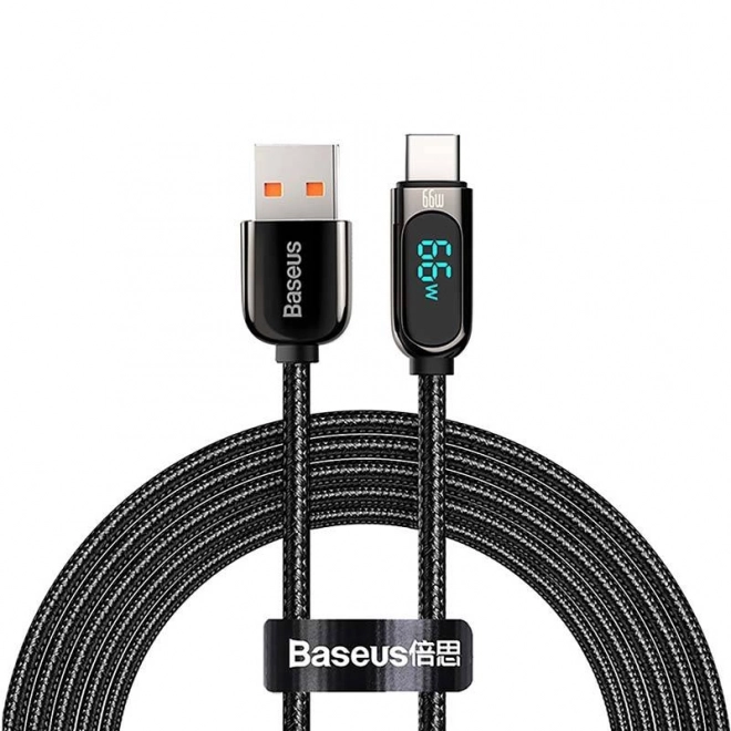 Baseus Kabel ekranu USB na Type-C, 66W, 2 m (czarny)
