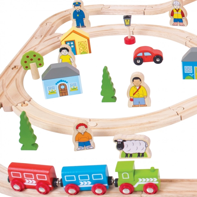 Bigjigs Rail Drewniana kolejka miasto i wieś 101 części