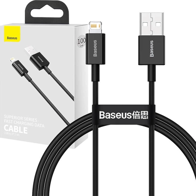 Baseus USB Lightning kabel do iPhone 1 m czarny
