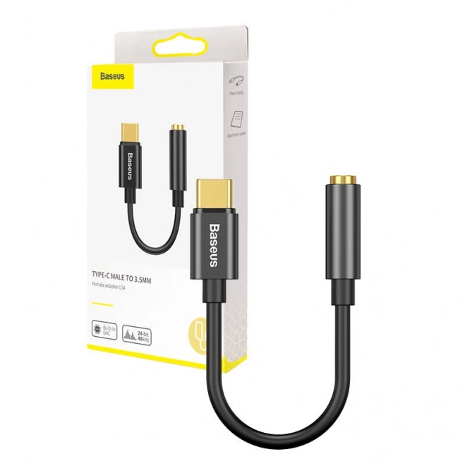 Adapter dźwiękowy Baseus L54 USB-C mini jack 3,5 mm - czarny