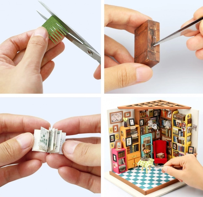 Samova czytelnia - Biblioteczka DIY Miniaturowy domek dla lalek