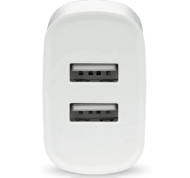 Ładowarka do sieci 2X USB 2,4A biała