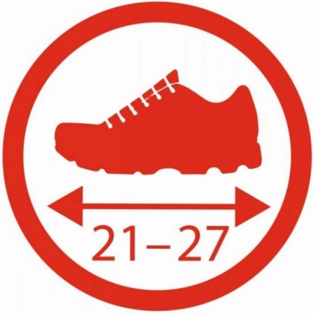 Łatwa regulacja dla rozmiarów 21–27