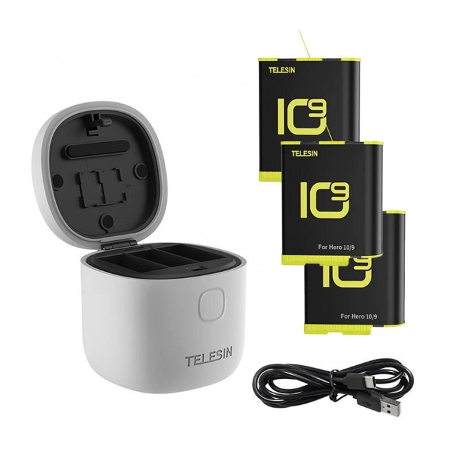Wodoszczelna ładowarka Telesin Allin box do GoPro Hero 9 / Hero 10 + 3 baterie