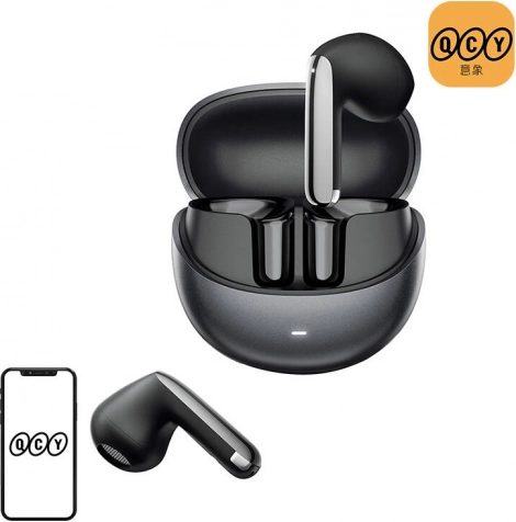 Bezprzewodowe słuchawki QCY AilyBuds Pro+ HT10 Pro z ANC, czarne