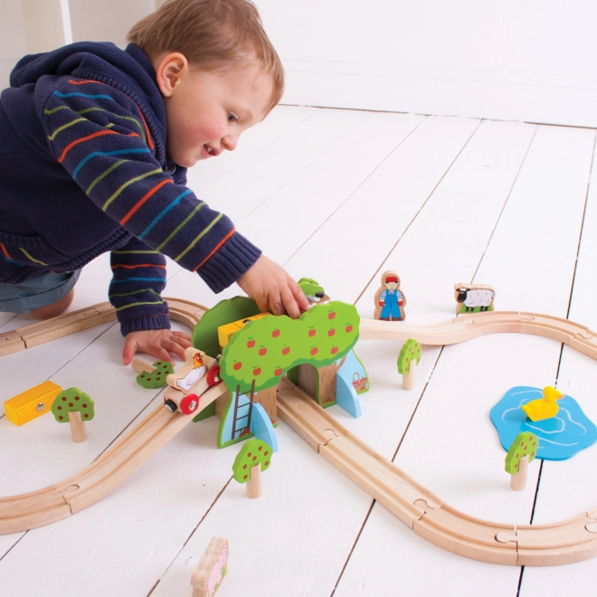 Bigjigs Rail Drewniana kolejka farma