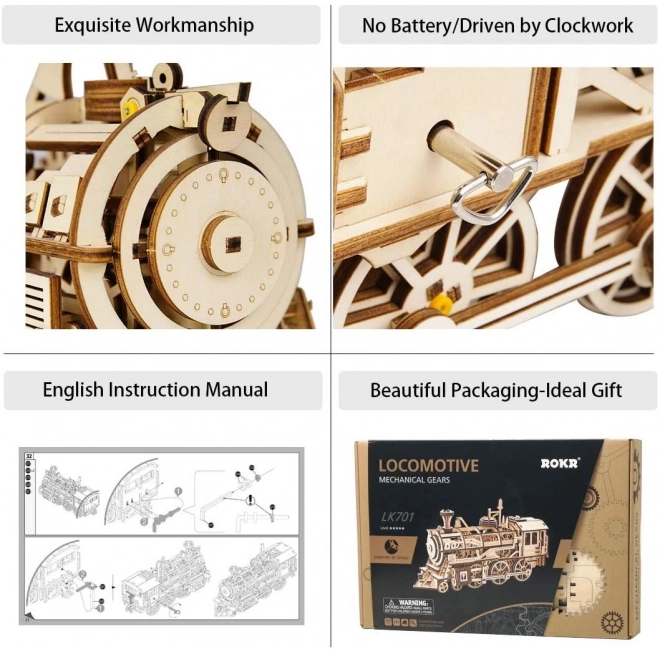 Rokr 3D drewniane puzzle lokomotywa 350 elementów
