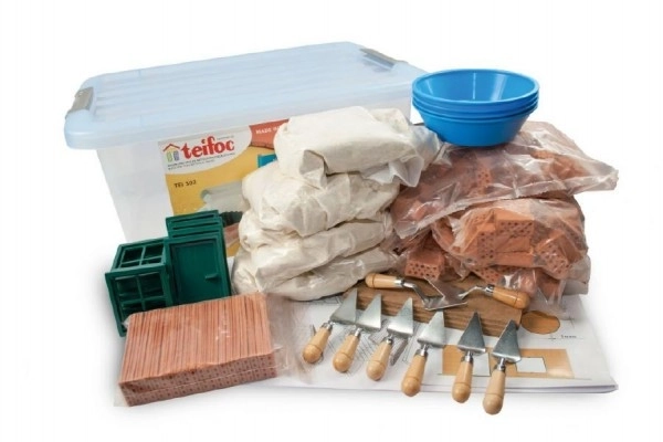 Zestaw Budowlany Teifoc Szkolny 320 szt. w plastikowym pudełku z uchwytami 39x19x29cm