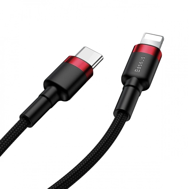 Kabel Baseus Cafule USB-C do Lightning 18W czerwono-czarny