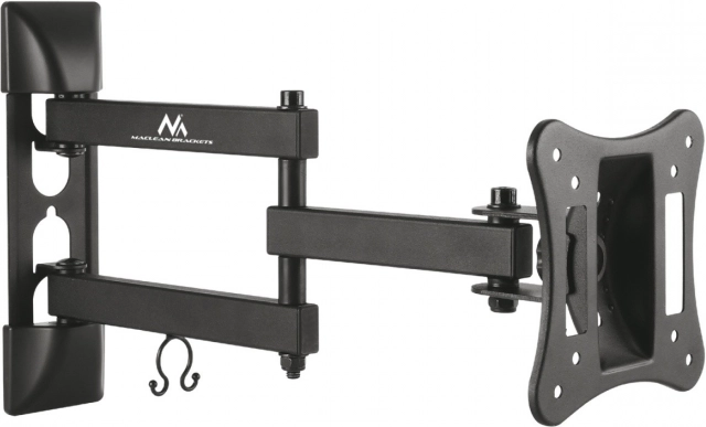 uniwersalny uchwyt ścienny do TV i monitorów 13–27" czarny, maks. 15 kg, VESA 100×100