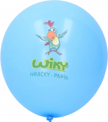 Balonik niebieski z nadrukiem WIKY 30 cm – opakowanie 100 szt.
