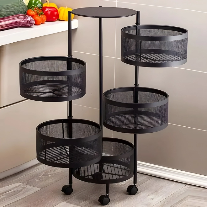Organizer kuchenny z półkami obrotowymi, 5 poziomów, metalowy, ModernHome