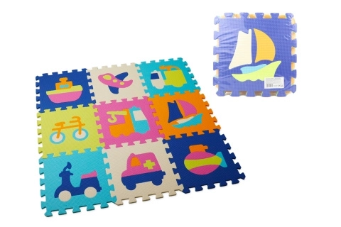 Puzzlowe piankowe 9 szt. środki transportu