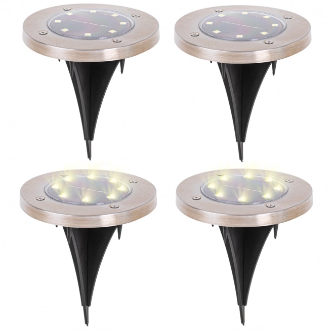 Ogrodowe oświetlenie solarne 8 LED 4 szt. - ciepła biała