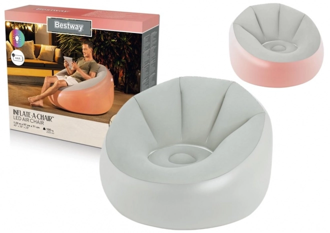 Nadmuchiwany podświetlany fotel 102 x 97 x 71 cm Bestway 75086
