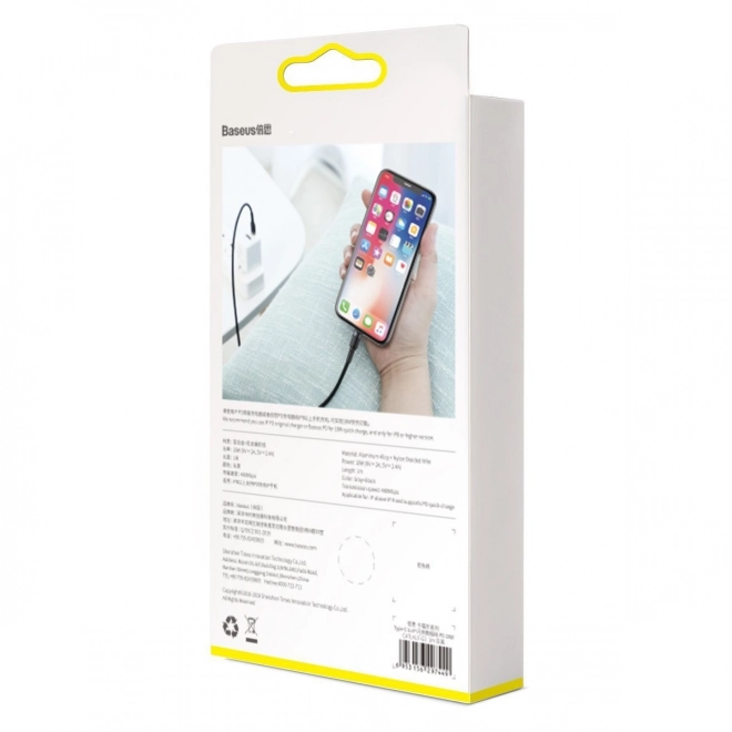 Kabel Baseus Cafule USB-C do Lightning 18W czerwono-czarny