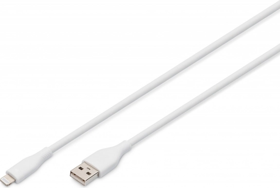Biały silikonowy kabel USB-A do Lightning 2 m, MFI, 12 W