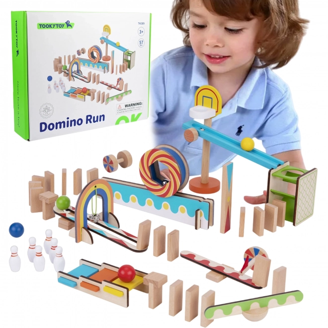 Drewniane klocki domino / domino puzzle Tooky Toy