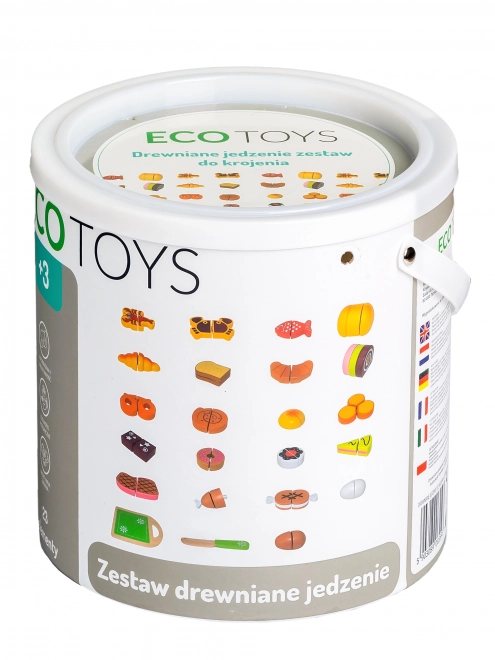 Drewniane produkty do krojenia 23 sztuki ECOTOYS