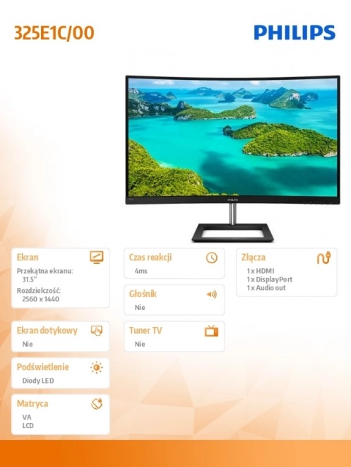Philips zakrzywiony monitor 31.5 cala