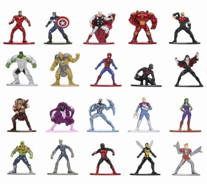 Metalowe Nano figurki kolekcjonerskie od Marvel 20 szt.