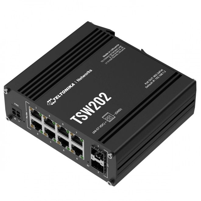 Przemysłowy zarządzany przełącznik TSW202 2xSFP 8xPoE+ L2/L3