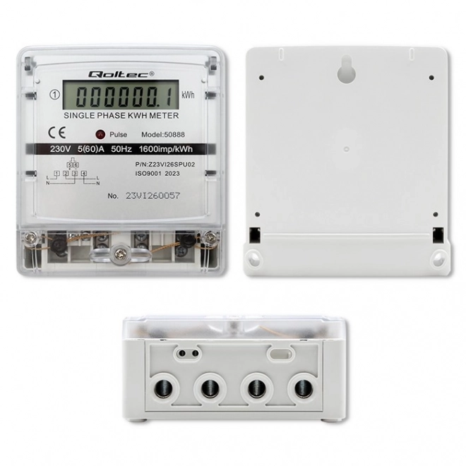 Jednofazowy licznik energii Qoltec 230V z wyświetlaczem LCD