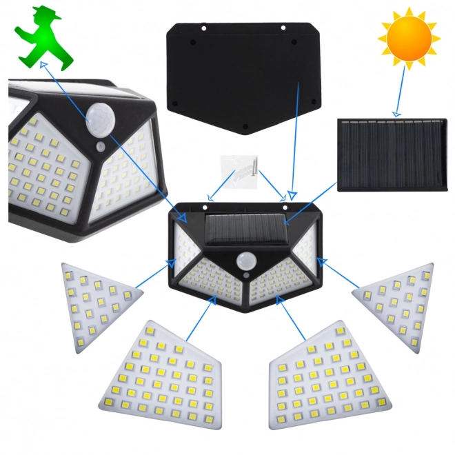 Solarná lampa LED z czujnikiem ruchu i ściemnieniem