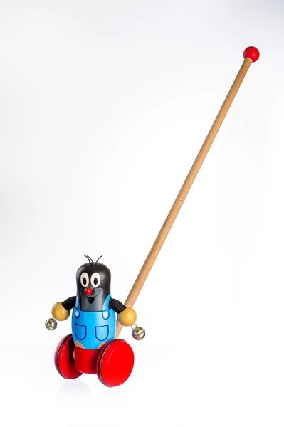 Popychadło na kij Krtek z dzwoneczkami - 55 cm