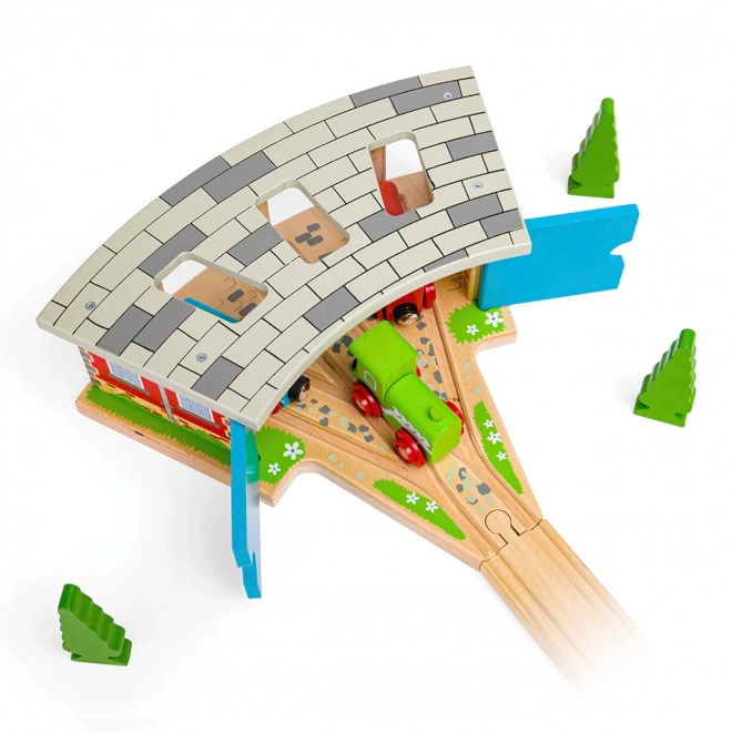 Bigjigs Rail Potrójny depo z drzwiami
