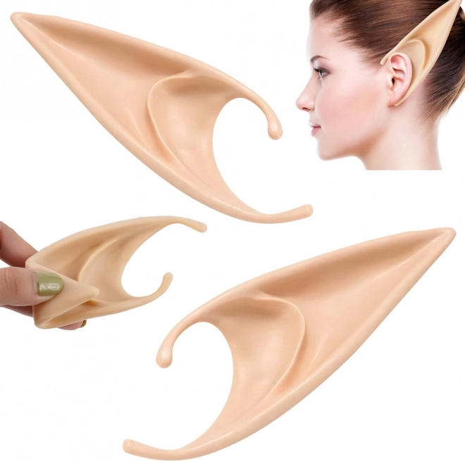 Silikonowe elfi uszy do cosplayu i na Halloween, uniwersalny rozmiar