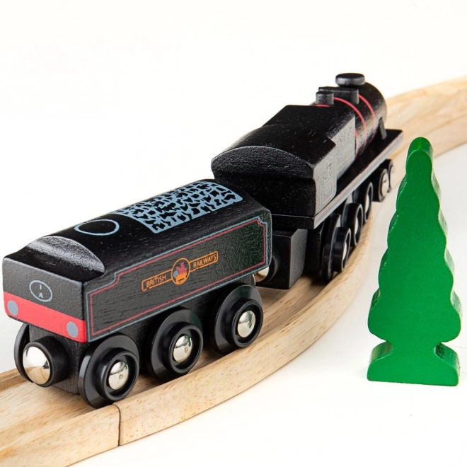 Drewniana replika parowozu Bigjigs Rail Black 5